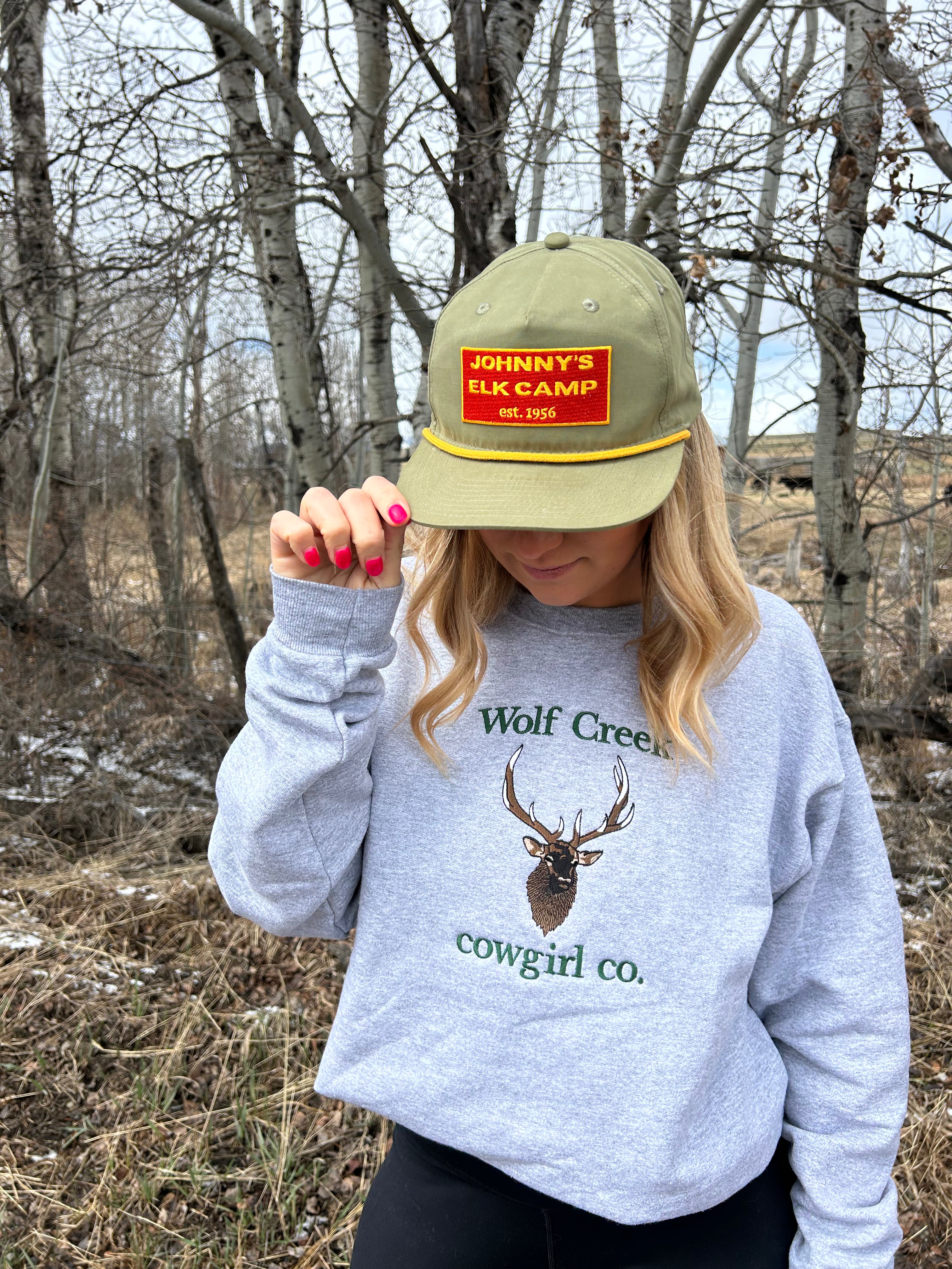 Wolf Creek Cowgirl Co. Elk Logo Crewneck