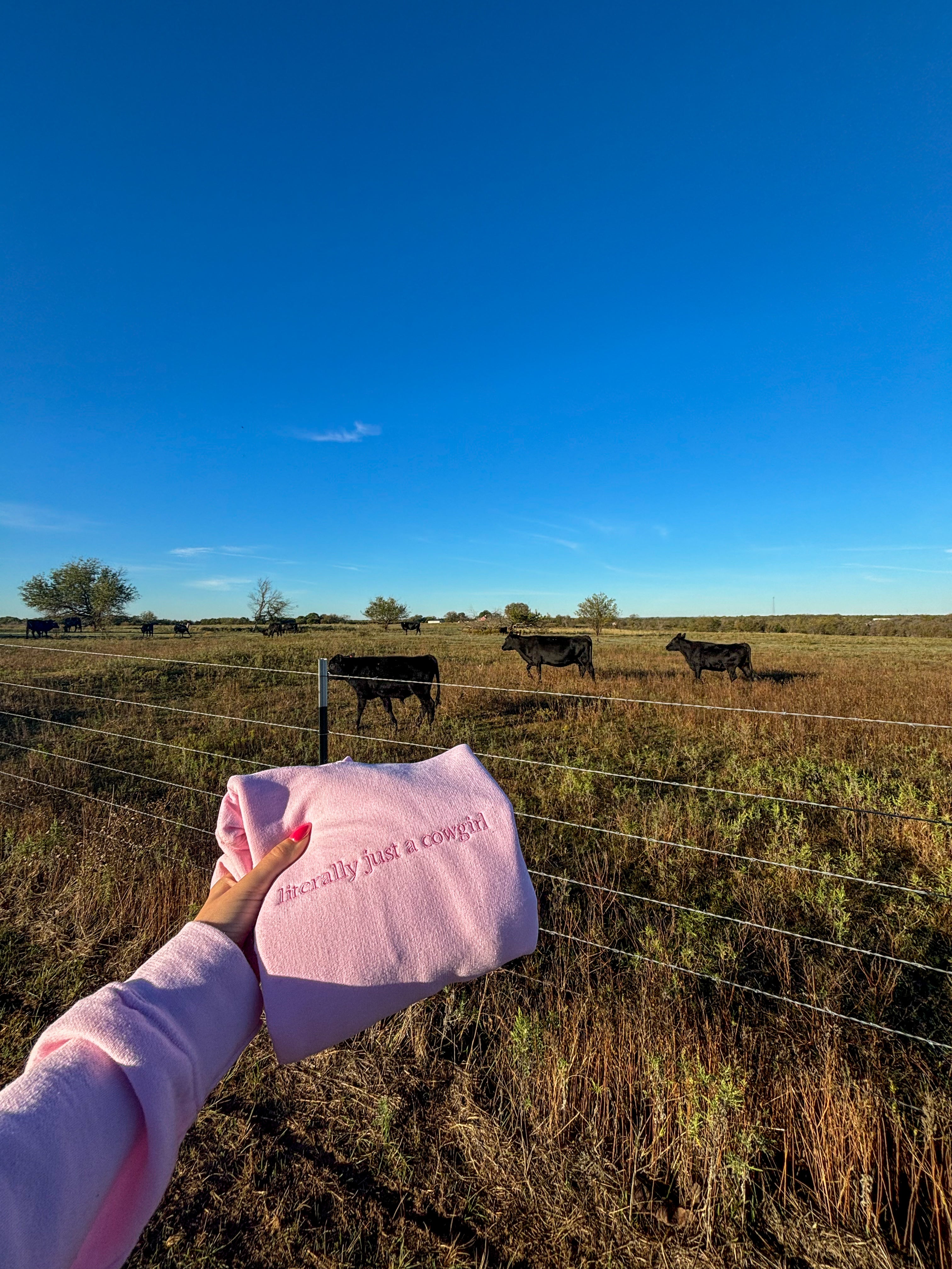 “Literally Just A Cowgirl” Pink Hoodie