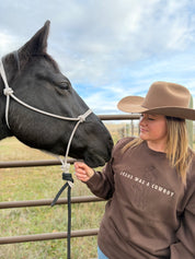 "Jesus was a Cowboy" Brown Crewneck