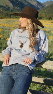 Wolf Creek Cowgirl Co. Elk Logo Crewneck
