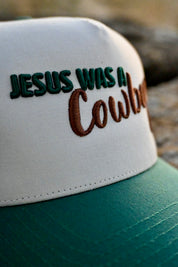 "Jesus Was A Cowboy" Canvas Trucker Hat