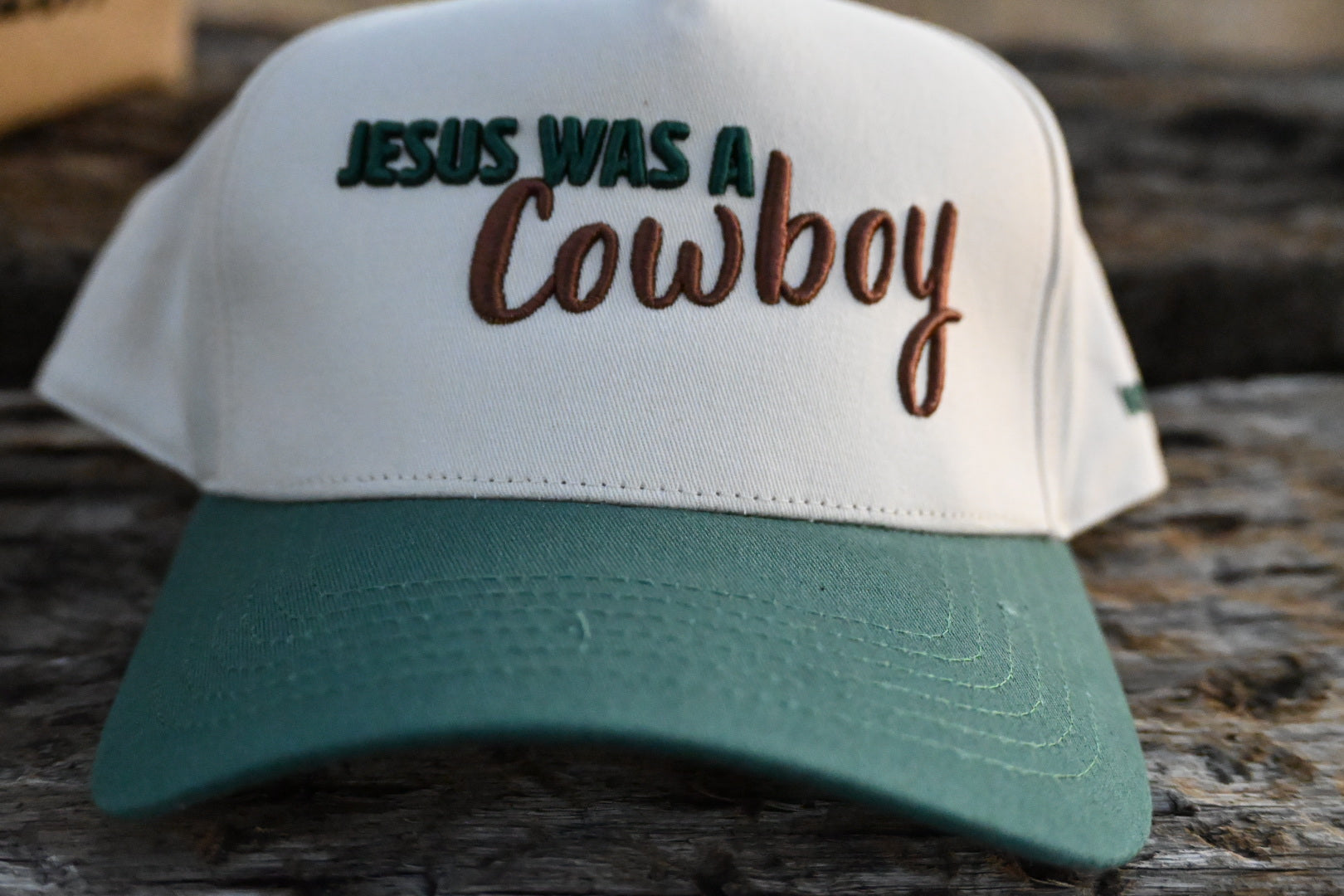 "Jesus Was A Cowboy" Canvas Trucker Hat