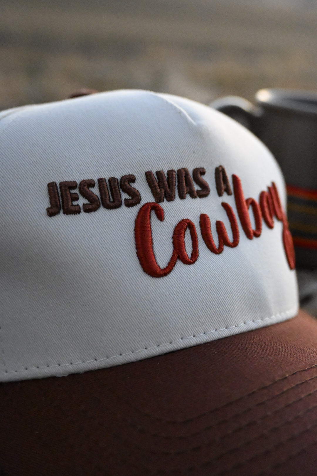 "Jesus Was A Cowboy" Canvas Trucker Hat