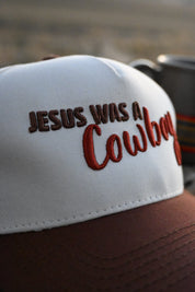 "Jesus Was A Cowboy" Canvas Trucker Hat