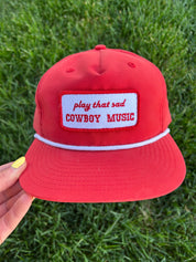 Play That Sad Cowboy Music Rope Hat - Red