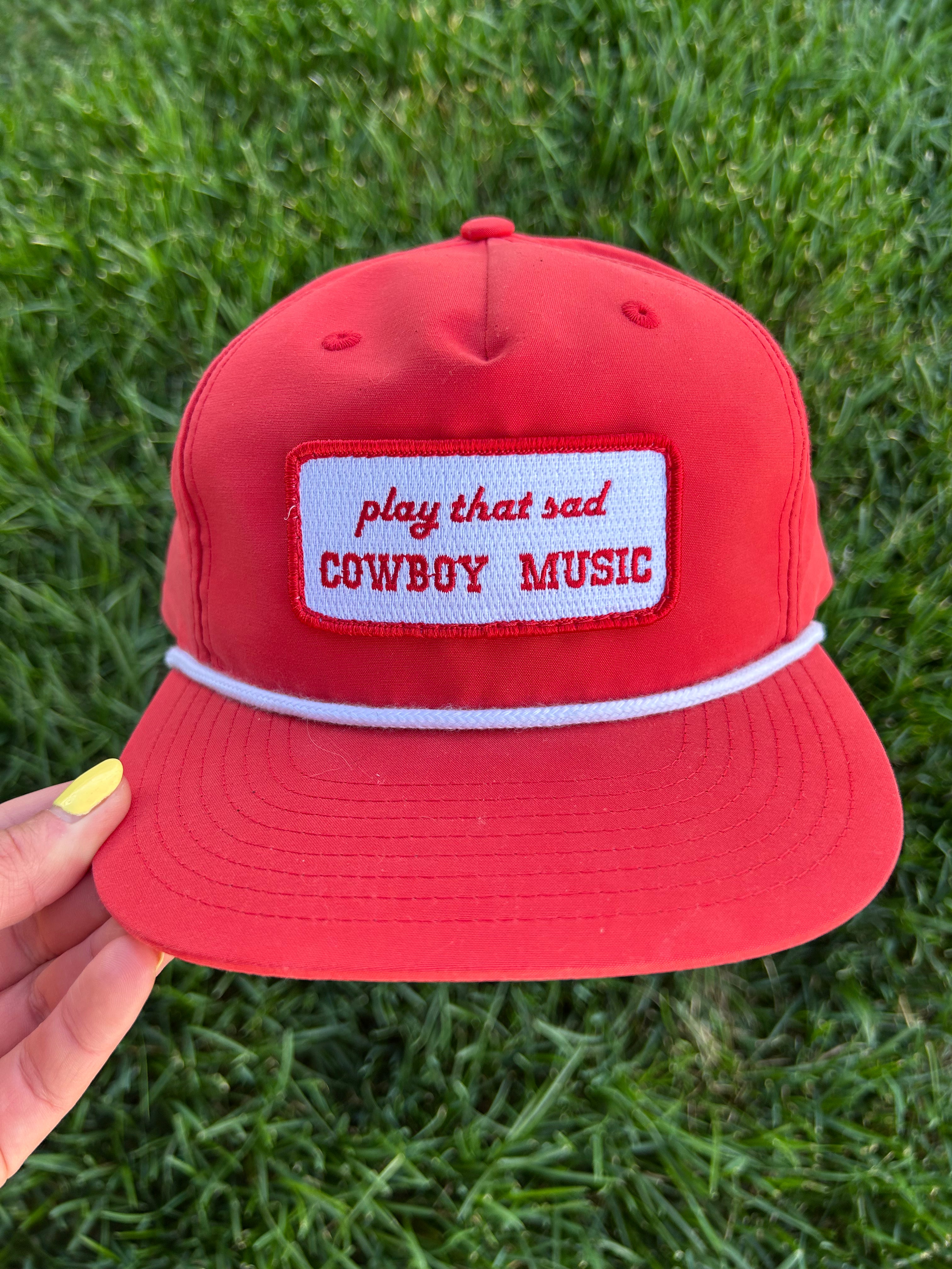 Play That Sad Cowboy Music Rope Hat - Red