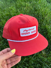 Play That Sad Cowboy Music Rope Hat - Red