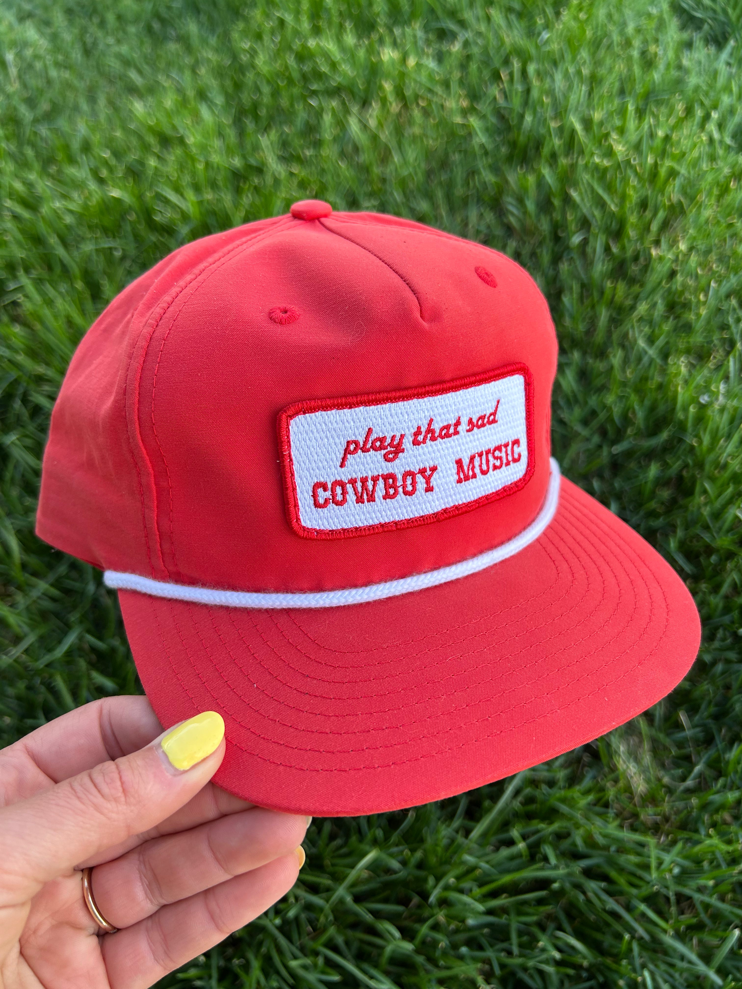 Play That Sad Cowboy Music Rope Hat - Red