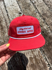 Play That Sad Cowboy Music Rope Hat - Red