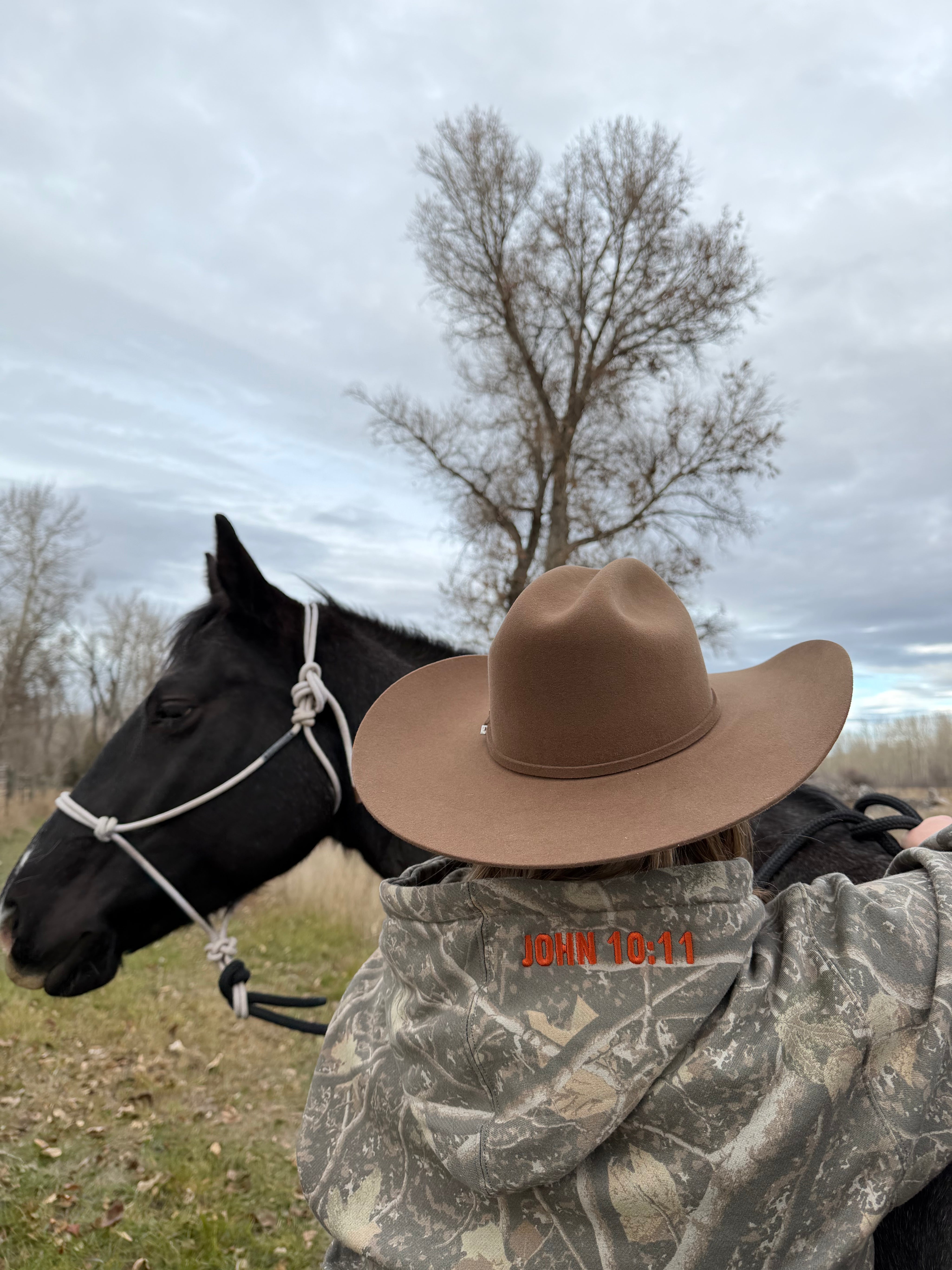 "Jesus Was A Cowboy" Camo hoodie